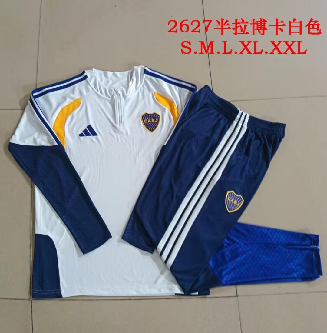 AAA Quality Boca Juniors 26/27 Tracksuit - White/Navy Blue